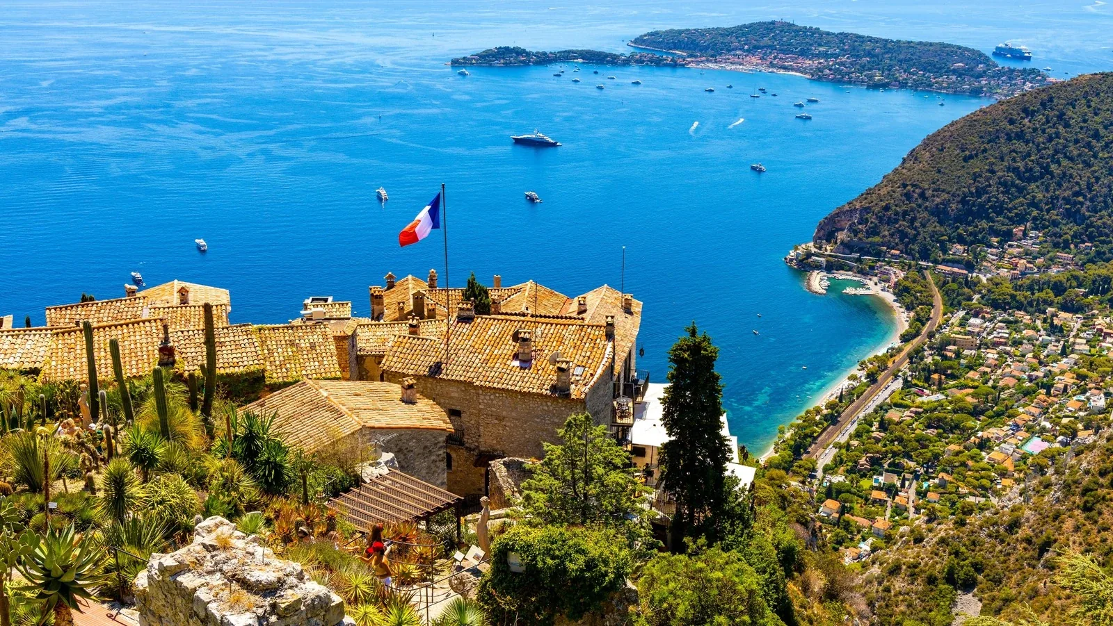 Panoramic view of Èze village on the Côte d’Azur