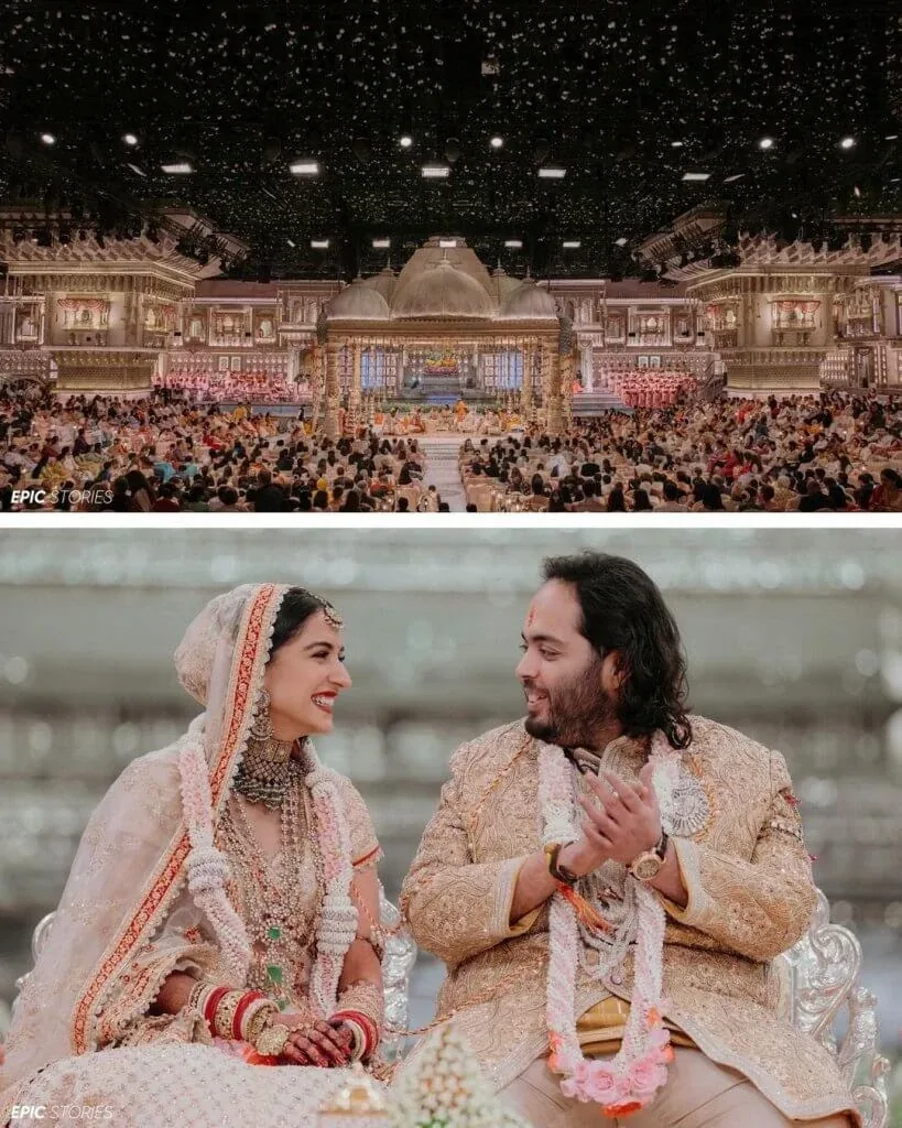 Anant Ambani and Radhika Merchant during their 2024 wedding celebrations