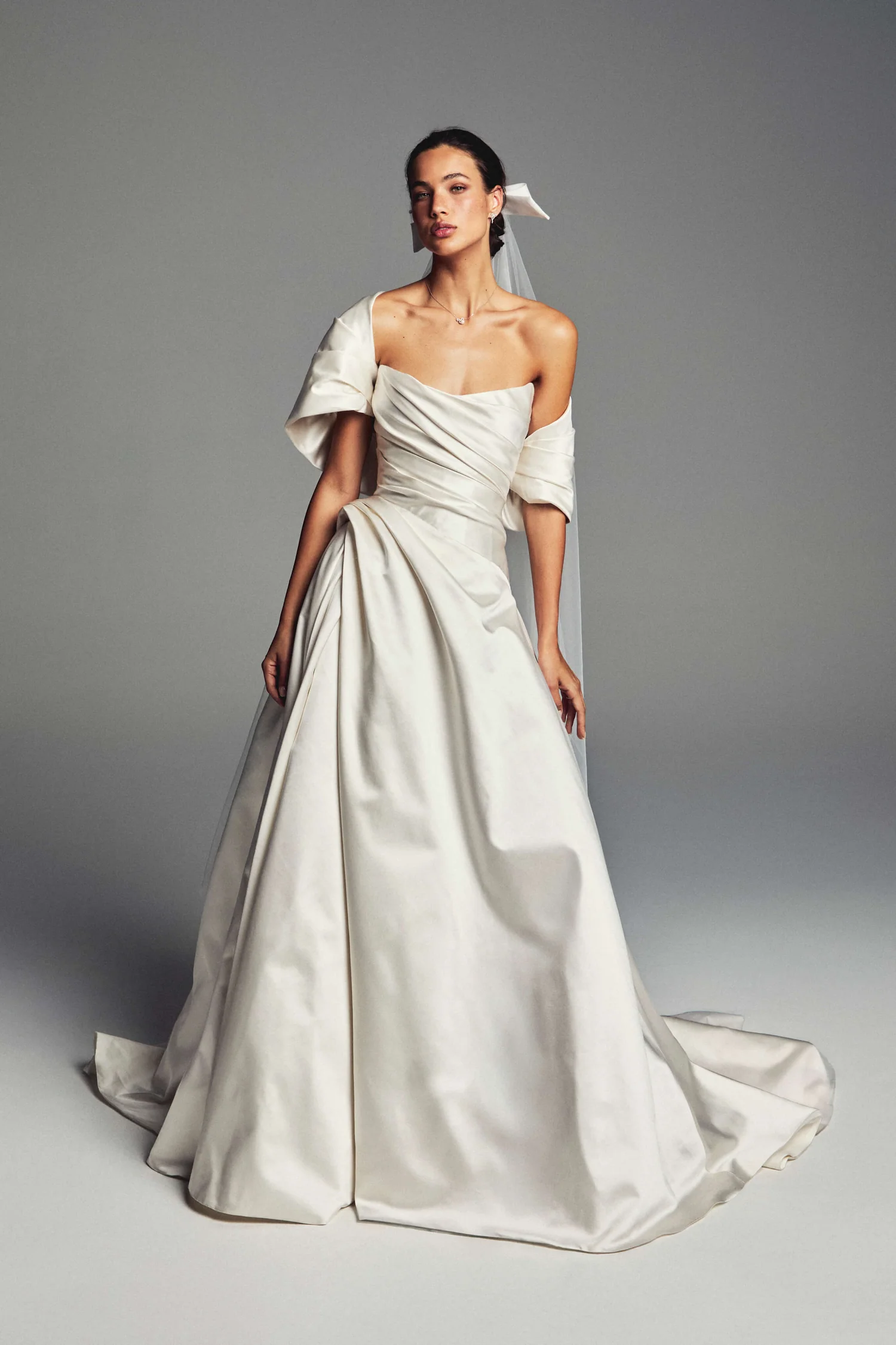 Draped satin ball gown from Monique Lhuillier Spring 2027 Bridal