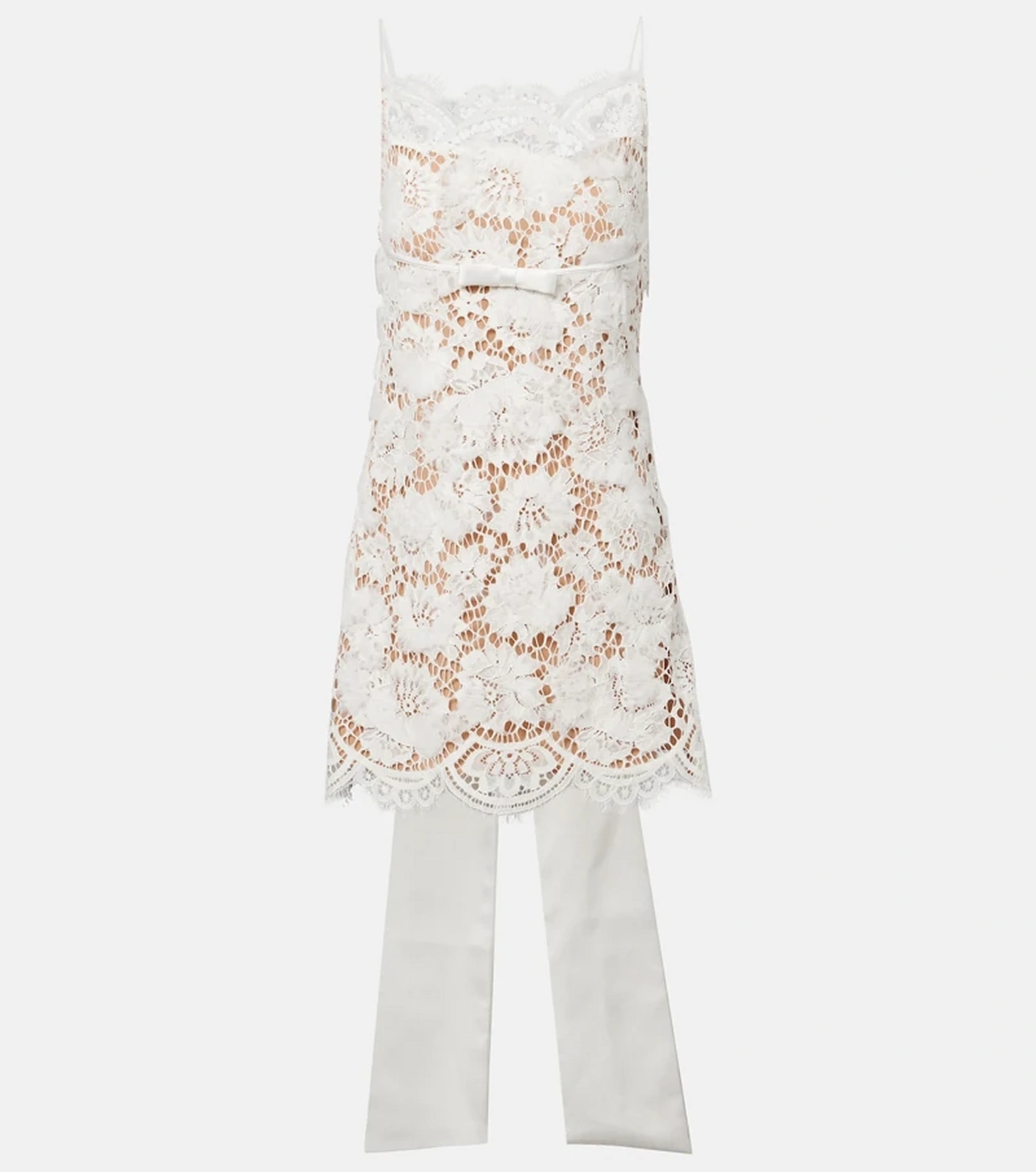 Self-Portrait white lace mini dress