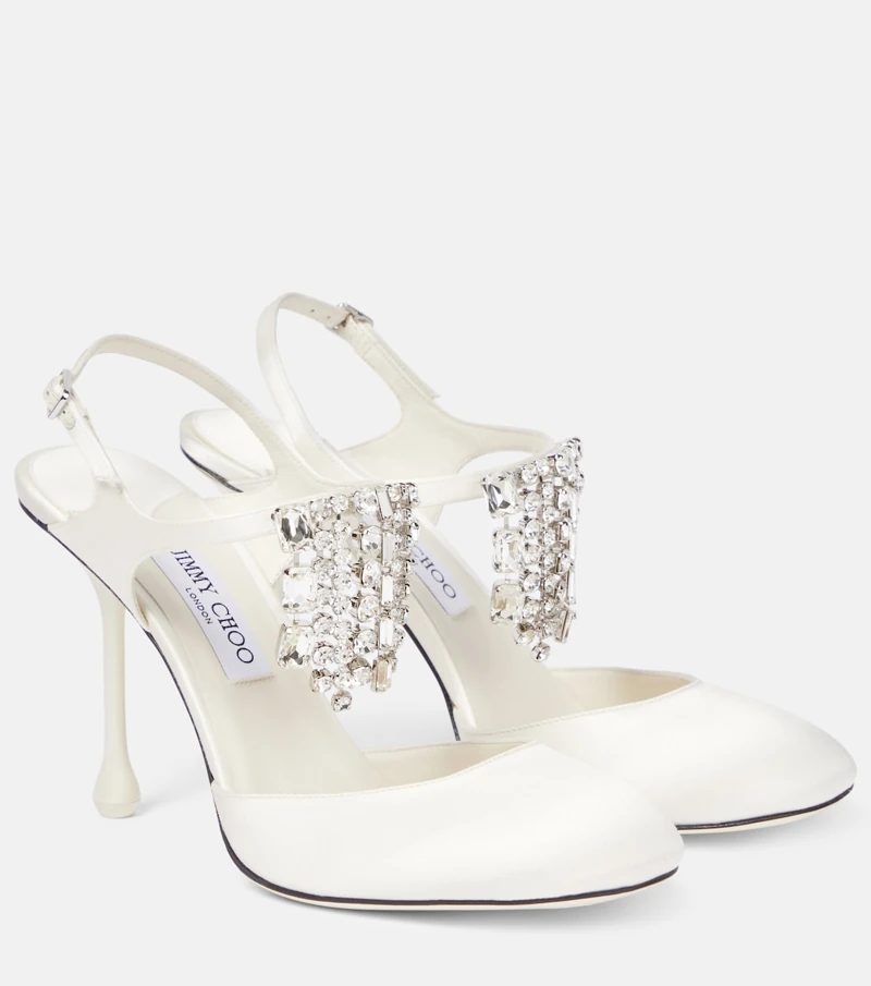 Jimmy Choo Verity crystal satin pumps