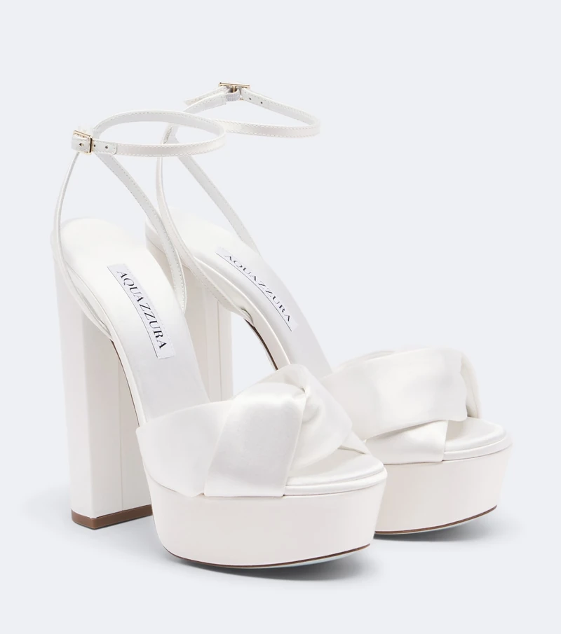 Aquazzura Olie 140 satin platform sandals