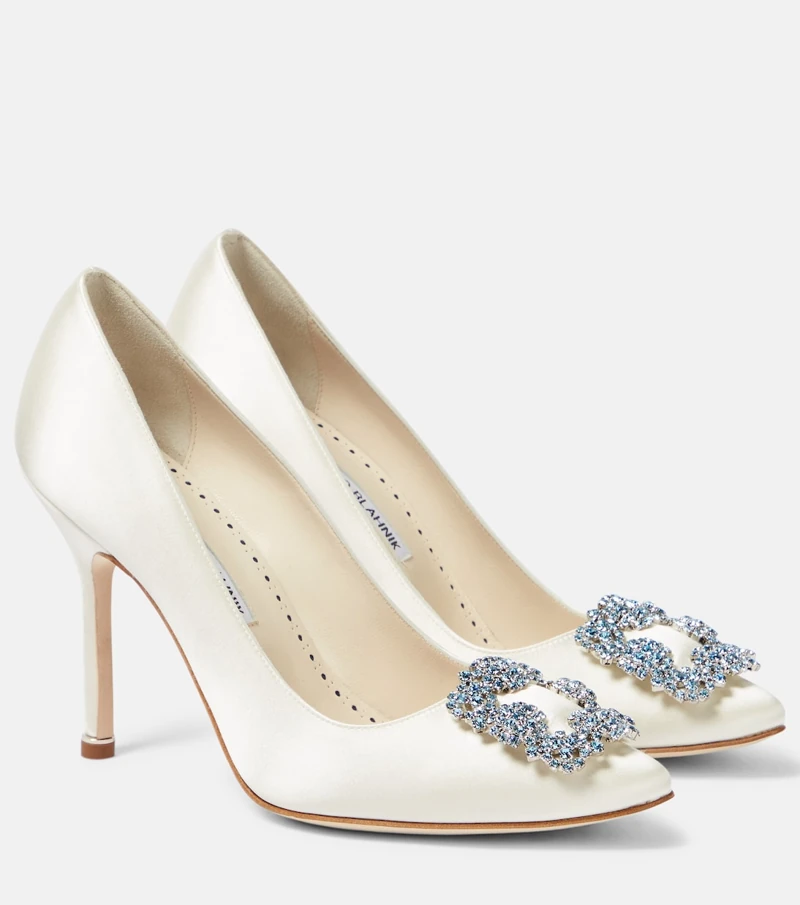 Manolo Blahnik Hangisi 105 platform pumps with crystal buckles