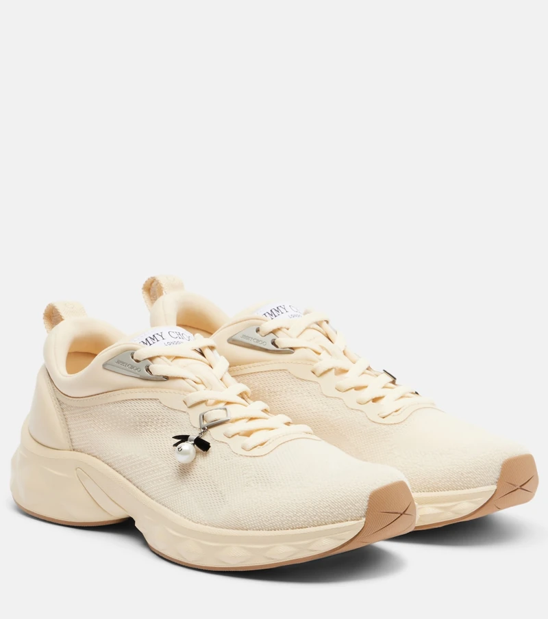 Jimmy Choo Diamond Run white bridal sneakers
