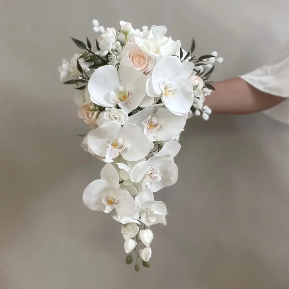 Sculptural orchid bridal bouquet
